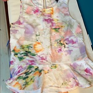 Abstract floral peplum top